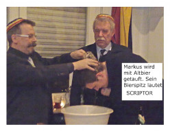 Taufe mit Bierspitzvergabe